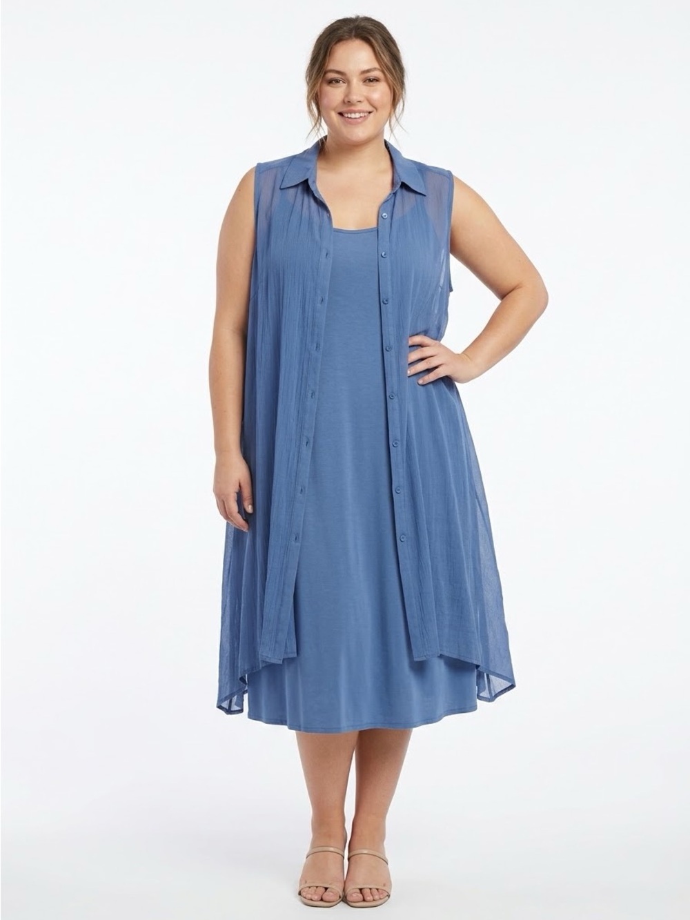 Mlle Gabrielle Blue Sleeveless Dress